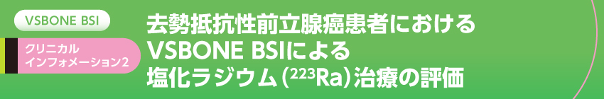 去勢抵抗性前立腺癌患者における
VSBONE BSIによる
塩化ラジウム(<sup>223</sup>Ra)治療の評価